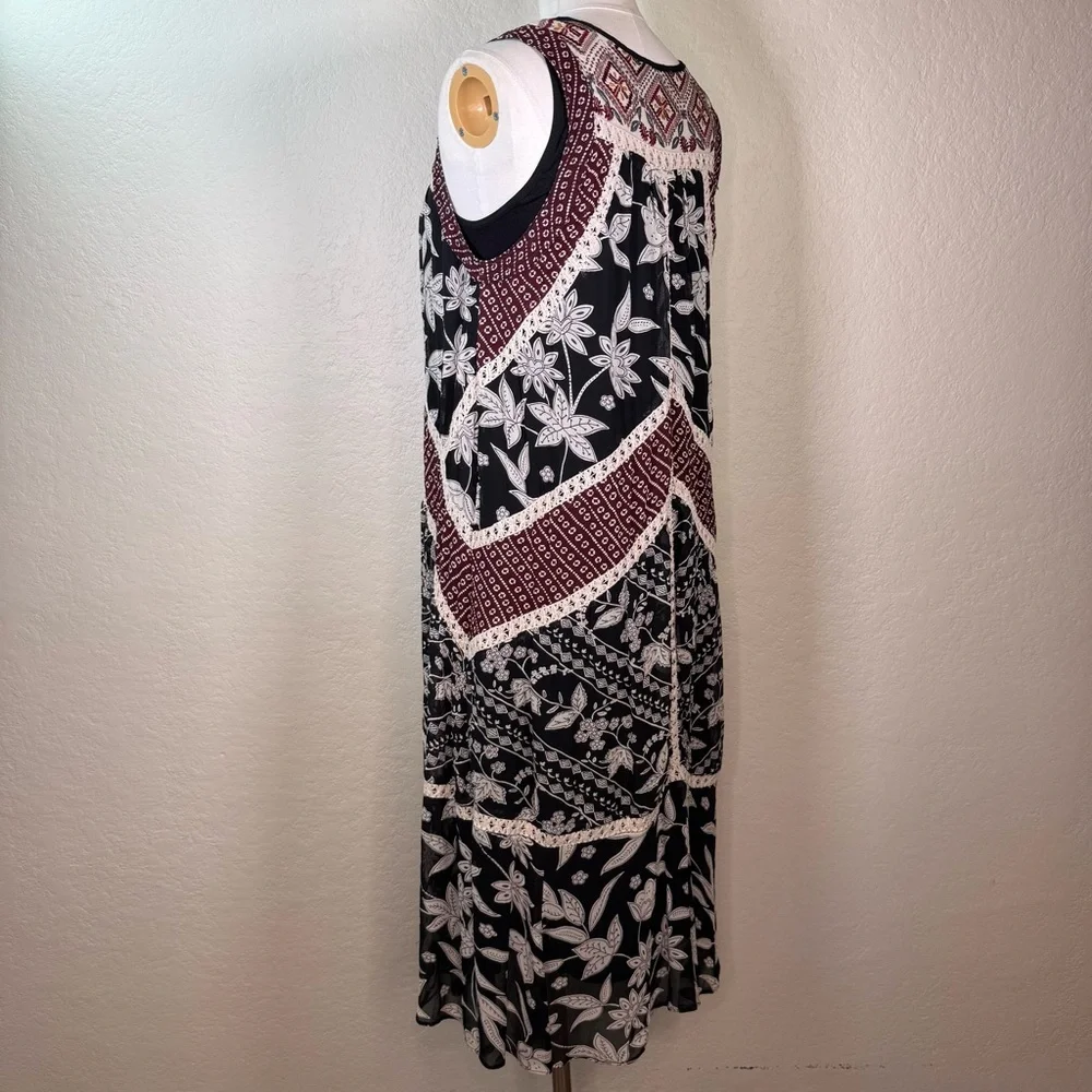Anthropologie Floreat Grasslands Embroidered Lace Floral Midi Dress - Picture 10 of 16